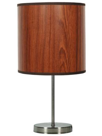 Candellux TIMBER 41-56750 lampa stołowa abażur z tworzywa o fakturze drewna 1X60W E27 20 cm