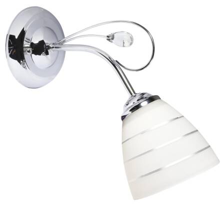 Candellux SIMPLI 21-64288 kinkiet lampa ścienna 1x40W E27 chrom kryształki klosz z paskiem 11cm