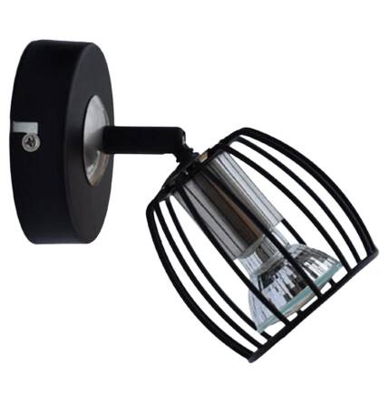 Candellux ZONK 91-54319 kinkiet lampa ścienna czarny mat 1x3W LED GU10 satyna nikiel abażur ażurowy 8cm