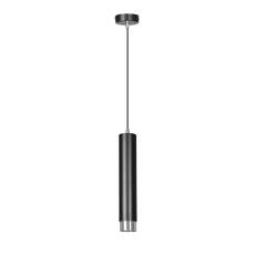 Emibig KIBO 1 BL/CHROME 643/1 lampa wisząca designerski spot czarna tuba srebrny pasek 1x30W Gu-10 8cm