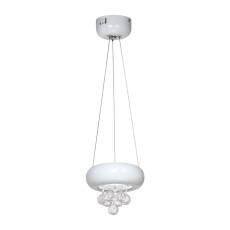 Milagro LUX BIANCO ML861 lampa wisząca biała metalowa kryształki regulacja wysokości 1X6W LED 15cm