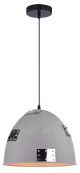 Candellux PATCH 31-43160 lampa wisząca 1X60W E27 metalowy szary+ chromowany dekor 30 cm
