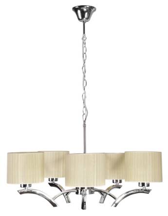 Candellux DRAGA 35-04222 lampa wisząca kremowy abażur 5X60W E27 58cm