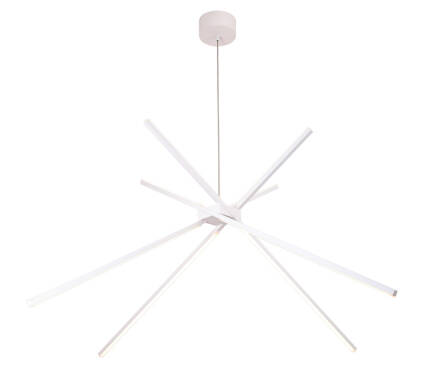 Maxlight Spider P0270 lampa wisząca metalowa kostka biała cztery skośnie asymetrycznie stalowe profile nowoczesna 1x33W LED 3000K 114cm