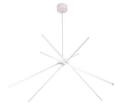 Maxlight Spider P0270 lampa wisząca metalowa kostka biała cztery skośnie asymetrycznie stalowe profile nowoczesna 1x33W LED 3000K 114cm