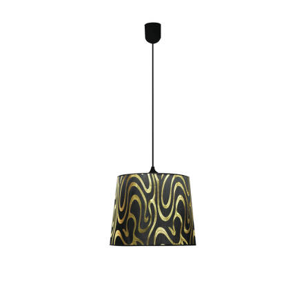 Candellux TIGER 31-94448 lampa wisząca abażur czarno-złoty 1X60W E27 26cm