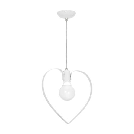 Milagro AMORE WHITE MLP9950 lampa wisząca metalowa biała serce 1xE27 31cm