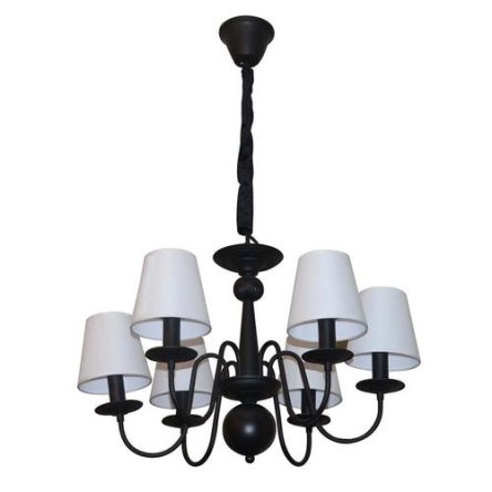 Light Prestige Werona 6 LP-88439/6P lampa wisząca klasyczna abażur biały tkanina 6x40W E14 64cm