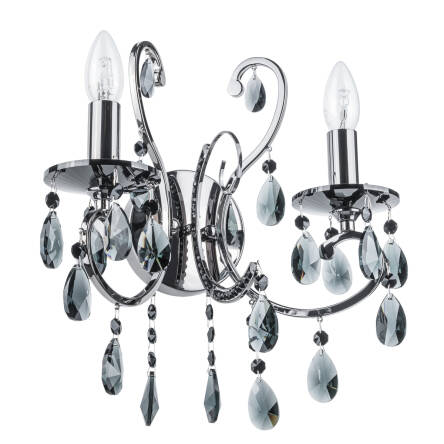  Italux kinkiet lampa ścienna Barocco Black MB72709-2BCH czarny chrom kryształy
