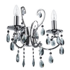  Italux kinkiet lampa ścienna Barocco Black MB72709-2BCH czarny chrom kryształy