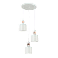 Italux Restenza PND-2439-3-WH lampa wisząca nowoczesna potrójna aluminium stal biały E27 3x40W IP20 38cm