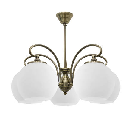 Candellux ORBIT 35-69368 lampa wisząca patynowa miedź szklany klosz 5X60W E27 51cm