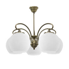 Candellux ORBIT 35-69368 lampa wisząca patynowa miedź szklany klosz 5X60W E27 51cm