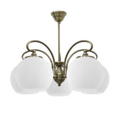 Candellux ORBIT 35-69368 lampa wisząca patynowa miedź szklany klosz 5X60W E27 51cm