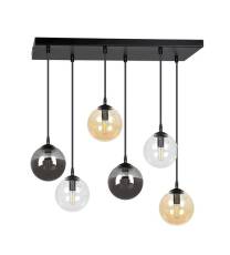 Emibig COSMO 6 BL/MIXA 714/6M1 lampa wisząca nowoczesna klosze szklane kule regulowana 6x40W E14 65cm