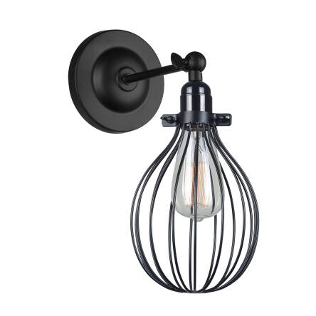Italux kinkiet lampa ścienna Lesto MBM-2676/1 BK czarna druciana