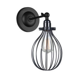 Italux kinkiet lampa ścienna Lesto MBM-2676/1 BK czarna druciana