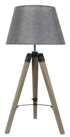 Candellux LUGANO 41-31150 lampa stołowa abażur szara trójnoga 1X60W E27 33cm 