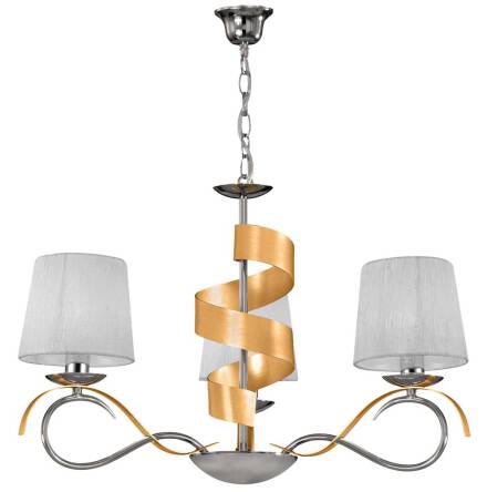 Candellux DENIS 33-23421 lampa wisząca abażur chrom złoty 3X40W E14 68cm