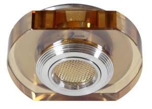 Candellux SS-34 AL/AM 3W LED COB 230V oprawa do wbudowania zaokrąglona szkło bursztynowe 10cm