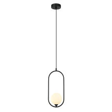 Italux Lupus PND-3965-1-BK  lampa wisząca nowoczesna czarny klosz biały kula G9 1x25W 