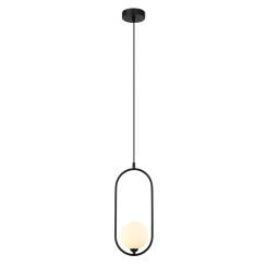 Italux Lupus PND-3965-1-BK  lampa wisząca nowoczesna czarny klosz biały kula G9 1x25W 