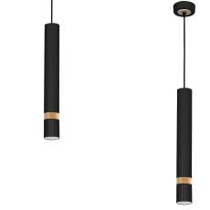 Milagro JOKER BLACK/WOOD MLP6305 lampa wisząca podłużna czarna drewno 1xGU10 8cm