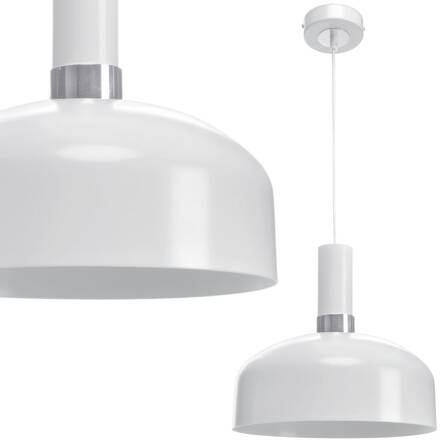 Milagro MALMO WHITE/CHROME MLP6202 lampa wisząca metalowy klosz biały 1xE27 30cm