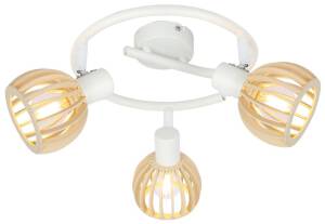 Candellux ATARRI 98-68125 plafon lampa sufitowa spirala biała regulacja klosza 3X25W E14 drewno 44cm