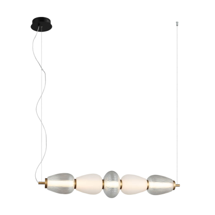 Italux Gastel  PND-74937-5-BK lampa wisząca nowoczesna stal, akryl klosz szklany IP20 LED 22W 3000K 84cm WM