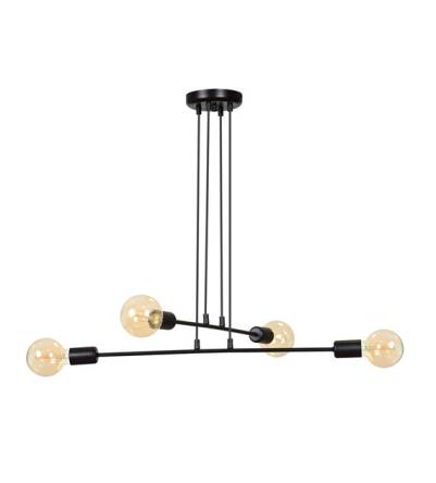 Emibig MULTIPO 4 BLACK 696/4 lampa wisząca loft regulowana czarna metalowa 4x60W E27 70cm