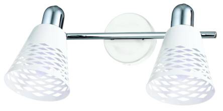 Candellux DISCOVERY 92-62161 oprawa oświetleniowa klosz metalowy biała+chrom 2X40W E14 46cm