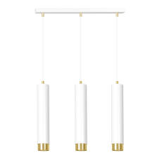 Emibig KIBO 3 WH/GOLD  642/3 lampa wisząca nowoczesna metalowa spot wiszący białe tuby złote dodatki 3x30W Gu-10 45cm