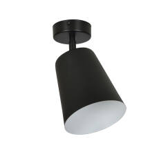 Emibig PRISM 1 BLACK / WHITE 385/1 plafon lampa sufitowa regulowany klosz czarno biały 1x60W E27 15cm