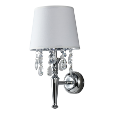 Light Prestige Vigo LP-0412/1W WH kinkiet lampa ścienna biała glamour kryształki 1x40W E27 33,4cm