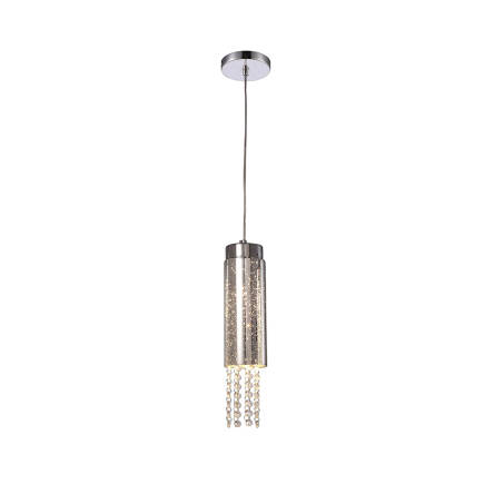 Milagro MOONLIGHT ML4363 lampa wisząca chrom klosz metalowy szklany kryształki 1xE14 10cm