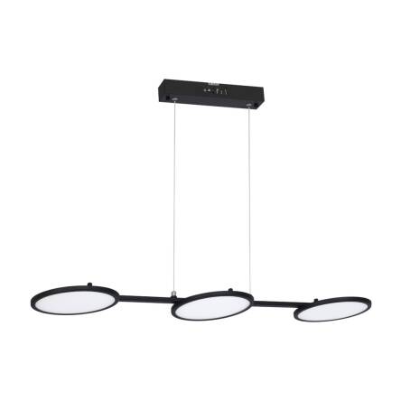 Milagro GIRO ML237 lampa wisząca białe klosze zamontowane na czarnej matowej belce 30W LED 4000K 85cm