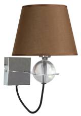 Candellux TESORO 21-29539 kinkiet lampa ścienna brązowy abażur 1X40W E14 chrom 22cm