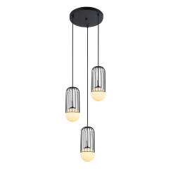 Italux lampa wisząca Matty MDM-3939/3 BK czarna druciana 30cm