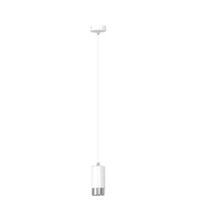 Emibig FUMIKO 1 WH/CHROME 814/1 lampa wisząca designerska tuba biała srebrny pasek 1x30W GU10 8cm