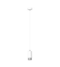 Emibig FUMIKO 1 WH/CHROME 814/1 lampa wisząca designerska tuba biała srebrny pasek 1x30W GU10 8cm