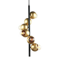 Italux Malmo PEN-5104-6-BKGD lampa wisząca nowoczesna czarna stalowa klosze złote kule IP20 E27 6x40W 26cm