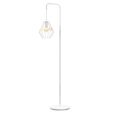 Milagro CLIFF WHITE MLP5522 lampa podłogowa biała klosz o modnym kształcie eksponującym żarówkę z paskiem 1xE27 150cm