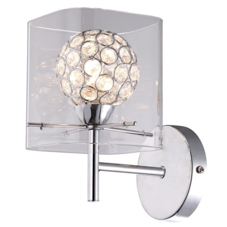 Light Prestige Spark  LP-5193/1W transp kinkiet lampa ścienna transparentna klosz kula 1x33W G9 13cm