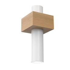 Milagro WEST WHITE MLP5499 kinkiet lampa ścienna nowoczesna geometryczna biała metal drewno 1xGU10 11cm