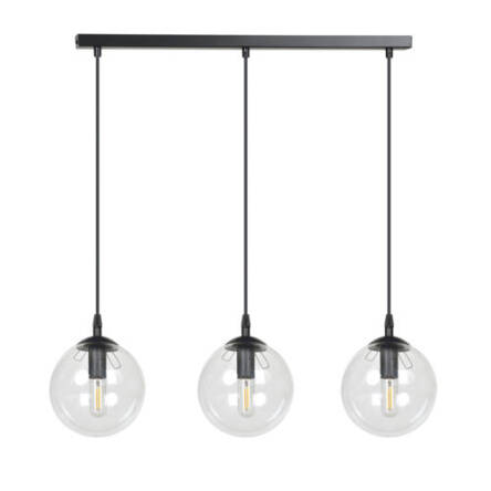 Emibig COSMO 3 BLACK TRANSPARENT 711/3 lampa wisząca nowoczesma klosze kule szkło transparentny regulowana wysokość 3x40W E14 70cm