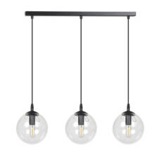 Emibig COSMO 3 BLACK TRANSPARENT 711/3 lampa wisząca nowoczesma klosze kule szkło transparentny regulowana wysokość 3x40W E14 70cm