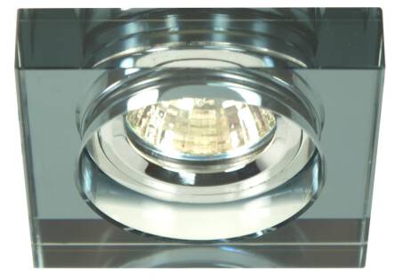 Candellux SS-16 CH/BK 2244351 oprawa do wbudowania chrom oczko sufitowa MR16 CHROM kwadratowa szkło czarne min. 6,4cm