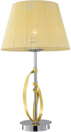 Candellux DIVA 41-55071 lampa stołowa chrom abażur złoty 1X60W E27 23cm