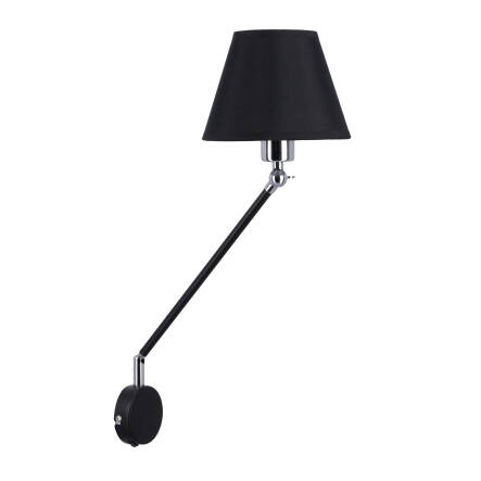 Candellux FILLY 21-73891 kinkiet lampa ścienna czarny mat abażur tkanina obrotowe ramie 1X40W E27 18 cm